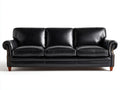 Divano a 3 posti-Pelle sintetica-220x95x90 cm-Nero-Stile classico