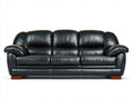 Divano a 3 posti-Pelle sintetica-215x92x88 cm-Nero-Stile moderno