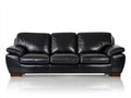 Divano a 3 posti-Pelle sintetica-232x98x87 cm-Nero-Stile elegante moderno