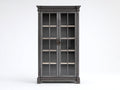 Librerie - legno - vetro - metallo - 118x41x186 cm - grigio scuro-beige-bronzo - stile tradizionale