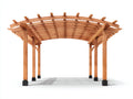 Pergola da giardino - legno - metallo - 520x360x290 cm - naturale-nero - stile moderno con tetto ad arco