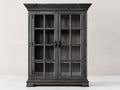 Librerie - legno - vetro - metallo - 132x46x184 cm - grigio scuro-marrone-nero - stile tradizionale