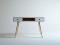 Scrivania - legno - 118x48x75 cm - bianco-naturale - stile nordico moderno