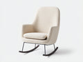 Sedia a dondolo-tessuto bouclé-metallo-legno-90x77x98 cm-crema-contemporaneo