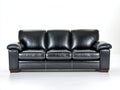 Divano a 3 posti-Pelle sintetica-226x95x87 cm-Nero-Stile moderno elegante