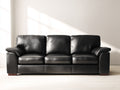 Divano a 3 posti-Pelle sintetica-230x95x88 cm-Nero-Stile moderno elegante