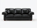 Divano a 3 posti-Pelle sintetica-210x90x85 cm-Nero-Design moderno