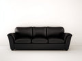 Divano a 3 posti-Pelle sintetica-227x94x86 cm-Nero-Stile moderno elegante