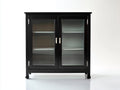 Librerie - pannelli effetto legno - vetro - metallo - 94x39x101 cm - nero-grigio - stile moderno essenziale