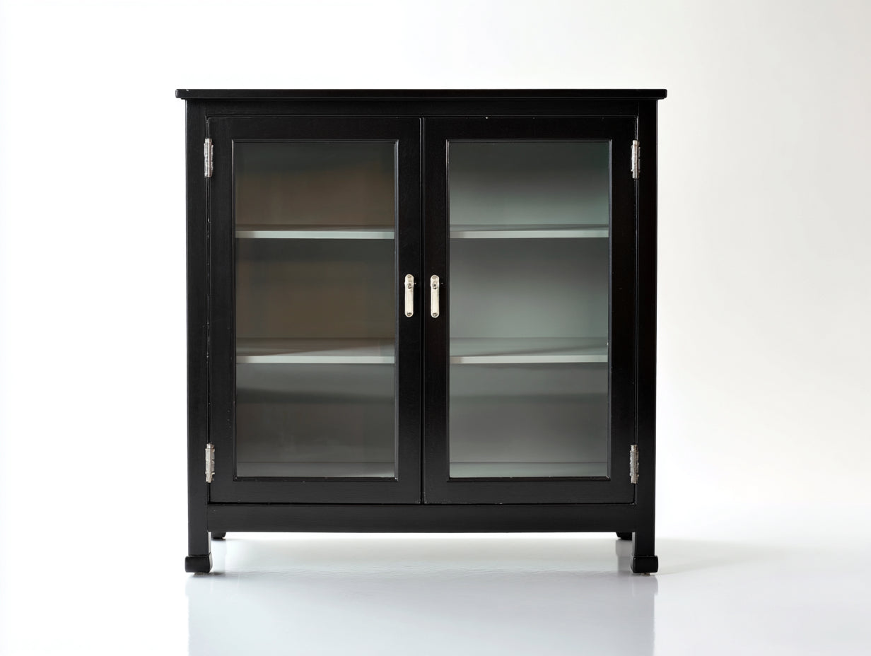 Librerie - pannelli effetto legno - vetro - metallo - 94x39x101 cm - nero-grigio - stile moderno essenziale