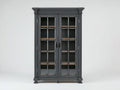 Librerie - legno - vetro - metallo - 126x43x192 cm - grigio scuro-marrone-nero - stile tradizionale