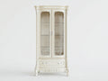Librerie - legno - vetro - metallo - 92x43x178 cm - avorio-oro-argento - stile classico decorativo