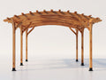 Pergola da giardino - legno - metallo - 540x355x288 cm - naturale-nero - stile rustico con tetto ad arco